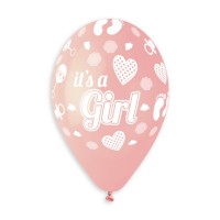 Балон с принт It's a girl, 33 см, 100 бр.