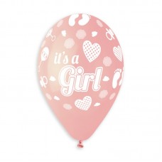 Балон с принт It's a girl, 33 см, 100 бр.
