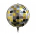 Фолиев балон диско топка, 22'', Black/Gold, 56 см