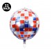 Фолиев балон диско топка, 22'', Red/Blue, 56 см