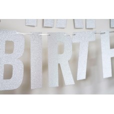Банер HAPPY BIRTHDAY BOLD - СРЕБРО