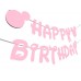 Банер HAPPY BIRTHDAY Мики Маус - СВЕТЛО РОЗОВО