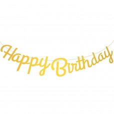 Банер HAPPY BIRTHDAY ITALIC - ЗЛАТО