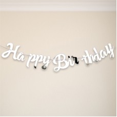 Банер HAPPY BIRTHDAY ITALIC - СРЕБРО