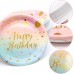 Чиния розово-синя Happy Birthday, 18 см, 10 бр