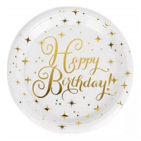 Чиния със златен принт HAPPY BIRTHDAY 18 см